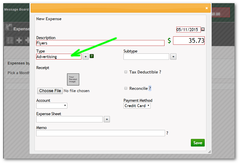 Expense Entry