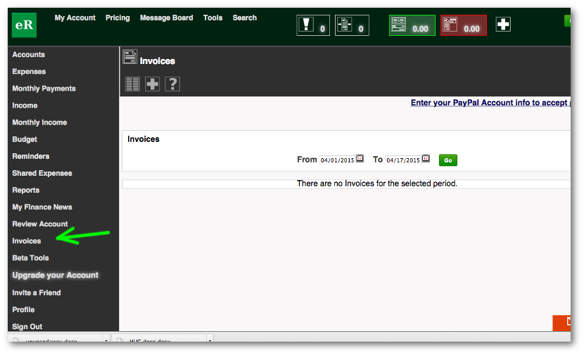 Invoice Page