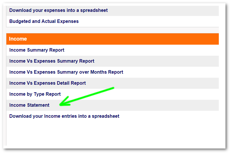Income Statement Report